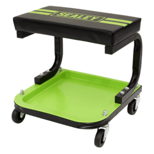 Mobile Utility Seat with Tool Tray - Hi-Vis Green - Black & Green