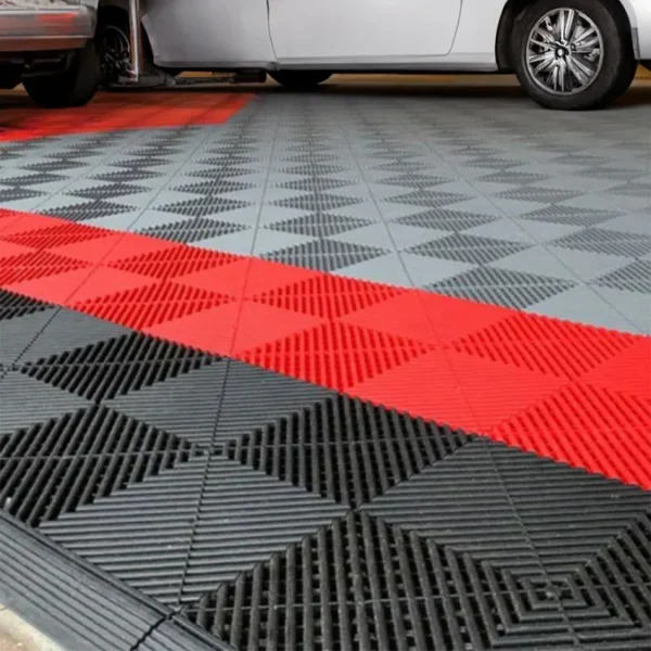 ELEV8 Garage Equipment - Black & Red Garage Flooring
